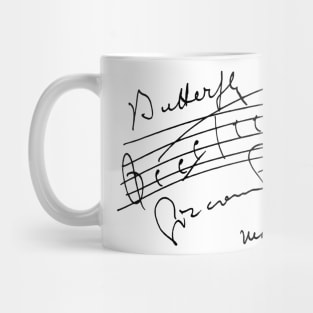 Puccini | Dedication with handwritten score of Madame Butterfly by Giacomo Puccini Mug